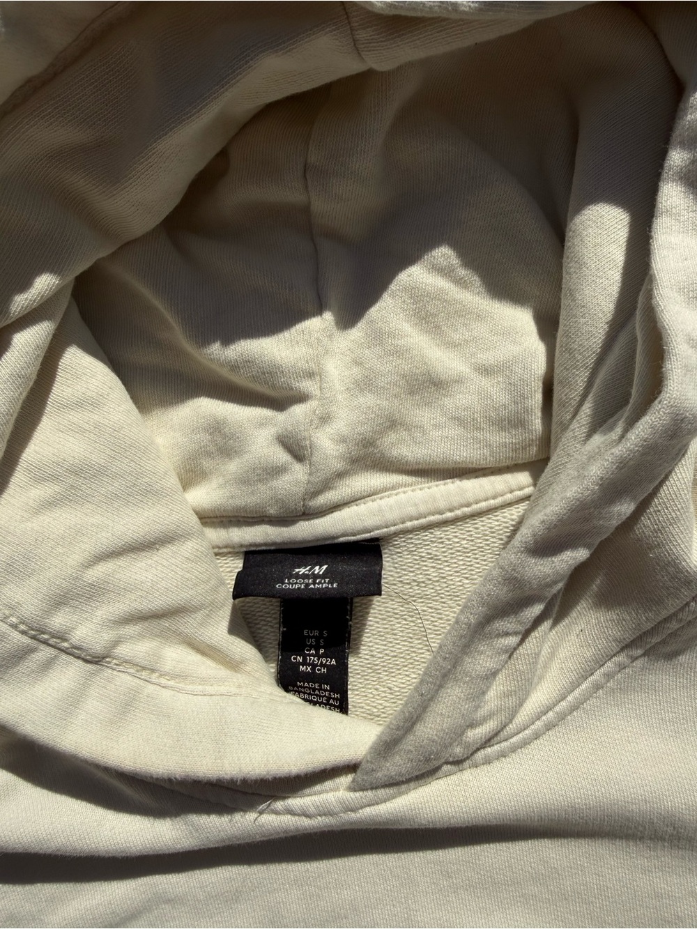 H&M Cream Men's Hooded Sweatshirt - Picture 4 of 4